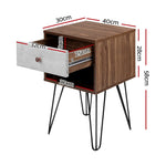 Artiss Bedside Table 1 Drawers with Shelf - LARS - Furniture > Bedroom