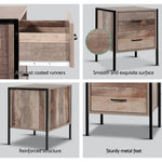 Artiss Bedside Table 2 Drawers - BARNLY - Furniture > Bedroom