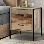 Artiss Bedside Table 2 Drawers - BARNLY - Furniture > Bedroom
