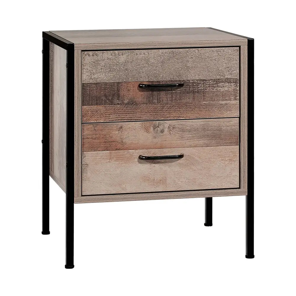 Artiss Bedside Table 2 Drawers - BARNLY - Furniture > Bedroom