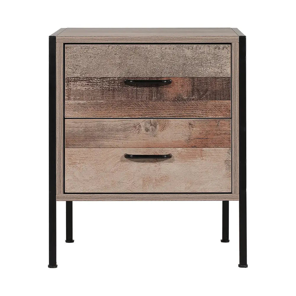 Artiss Bedside Table 2 Drawers - BARNLY - Furniture > Bedroom
