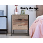 Artiss Bedside Table 2 Drawers - BARNLY - Furniture > Bedroom