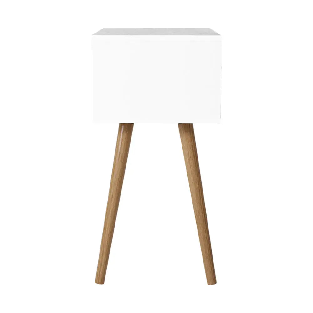 Artiss Bedside Table 2 Drawers - BODIE White - Furniture > Bedroom