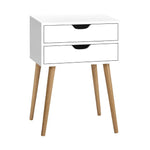 Artiss Bedside Table 2 Drawers - BODIE White - Furniture > Bedroom