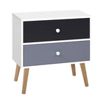 Artiss Bedside Table 2 Drawers - BONDS White - Furniture > Living Room