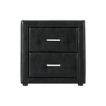 Artiss Bedside Table 2 Drawers Leather - CADEN Black - Furniture > Bedroom
