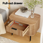 Artiss Bedside Table 2 Drawers Paulownia Wood Pine - Furniture > Bedroom > Bedside Tables