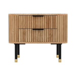 Artiss Bedside Table 2 Drawers Paulownia Wood Pine - Furniture > Bedroom > Bedside Tables