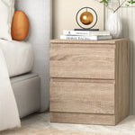Artiss Bedside Table 2 Drawers - PEPE Oak - Furniture > Bedroom