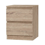 Artiss Bedside Table 2 Drawers - PEPE Oak - Furniture > Bedroom