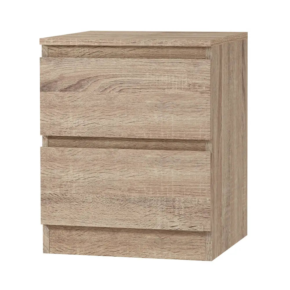 Artiss Bedside Table 2 Drawers - PEPE Oak - Furniture > Bedroom