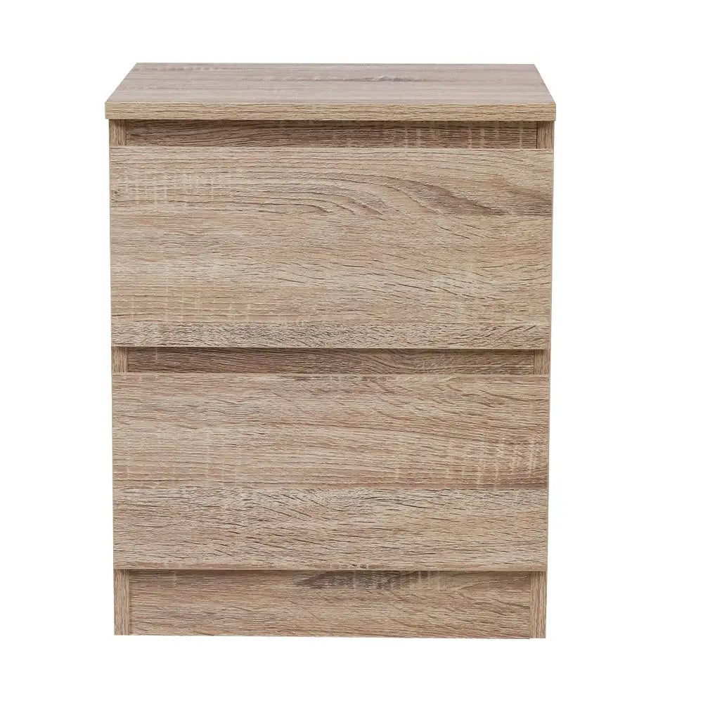 Artiss Bedside Table 2 Drawers - PEPE Oak - Furniture > Bedroom