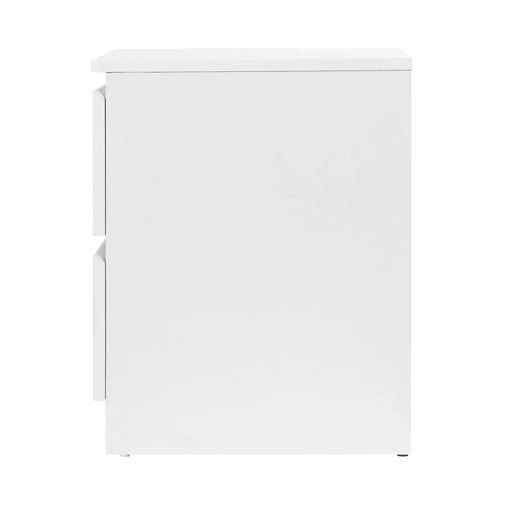 Artiss Bedside Table 2 Drawers - PEPE White - Furniture > Bedroom