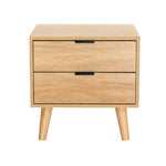 Artiss Bedside Table 2 Drawers - Pine - Furniture > Bedroom > Bedside Tables