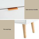 Artiss Bedside Table 2 Drawers - White - Furniture > Bedroom > Bedside Tables