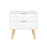 Artiss Bedside Table 2 Drawers - White - Furniture > Bedroom > Bedside Tables