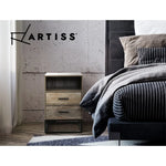 Artiss Bedside Table 2 Drawers with Shelf - BADAN - Furniture > Bedroom > Bedside Tables