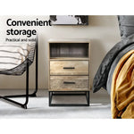 Artiss Bedside Table 2 Drawers with Shelf - BADAN - Furniture > Bedroom > Bedside Tables