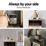 Artiss Bedside Table 2 Drawers with Shelf - BADAN - Furniture > Bedroom > Bedside Tables