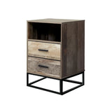 Artiss Bedside Table 2 Drawers with Shelf - BADAN - Furniture > Bedroom > Bedside Tables