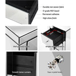 Artiss Bedside Table 3 Drawers Mirrored X2 - PRESIA Silver - Furniture > Bedroom