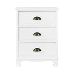 Artiss Bedside Table 3 Drawers Vintage - THYME White - Furniture > Bedroom