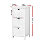 Artiss Bedside Table Bathroom Storage Cabinet 3 Drawers White - Furniture > Bedroom