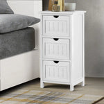 Artiss Bedside Table Bathroom Storage Cabinet 3 Drawers White - Furniture > Bedroom