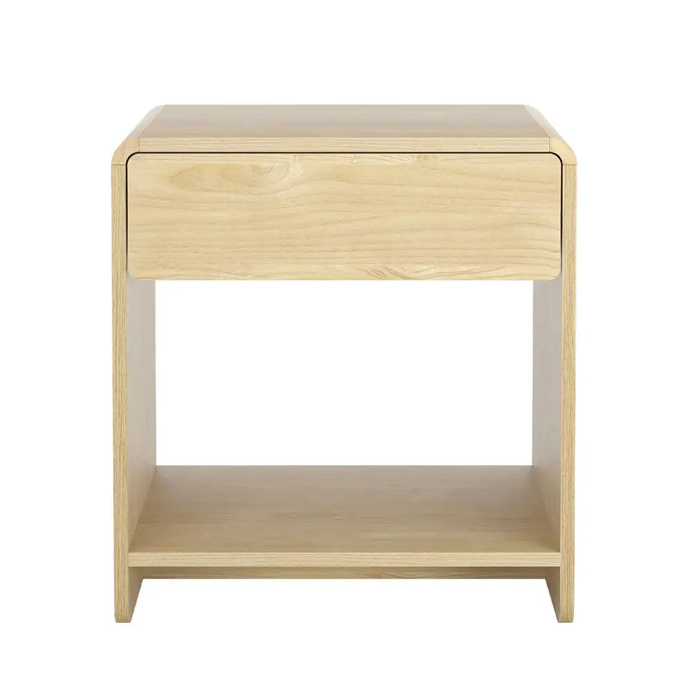 Artiss Bedside Table Drawer Open Shelf Pine - Furniture > Bedroom > Bedside Tables