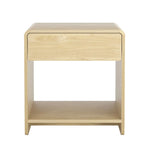 Artiss Bedside Table Drawer Open Shelf Pine - Furniture > Bedroom > Bedside Tables