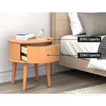 Artiss Bedside Table Drawers Curved Side End Table Storage Nightstand Oak ENZO - Furniture > Bedroom