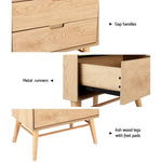 Artiss Bedside Table Drawers Side End Table Storage Cabinet Nightstand Oak GINO - Furniture > Bedroom
