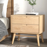 Artiss Bedside Table Drawers Side End Table Storage Cabinet Nightstand Oak GINO - Furniture > Bedroom