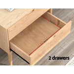 Artiss Bedside Table Drawers Side End Table Storage Cabinet Nightstand Oak GINO - Furniture > Bedroom