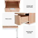 Artiss Bedside Table Drawers Side End Table Storage Cabinet Nightstand Pine LURA - Furniture > Bedroom