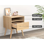 Artiss Bedside Table Drawers Side Table Shelf Storage Cabinet Nightstand GORR - Furniture > Bedroom