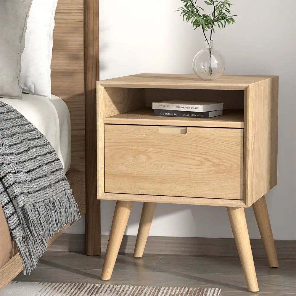 Artiss Bedside Table Drawers Side Table Shelf Storage Cabinet Nightstand GORR - Furniture > Bedroom