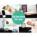 Artiss Bedside Table LED 3 Drawers - COLEY Black - Furniture > Bedroom