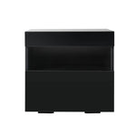 Artiss Bedside Table LED - HERES Black - Furniture > Bedroom > Bedside Tables