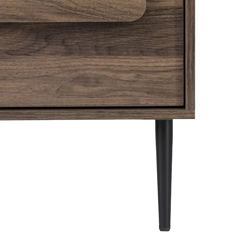 Artiss Bedside Table Nightstand 2 Drawers - Walnut - Furniture > Bedroom > Bedside Tables