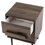 Artiss Bedside Table Nightstand 2 Drawers - Walnut - Furniture > Bedroom > Bedside Tables