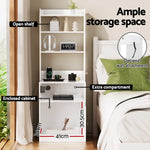 Artiss Bedside Table Nightstand Charging Station - Furniture > Bedroom > Bedside Tables