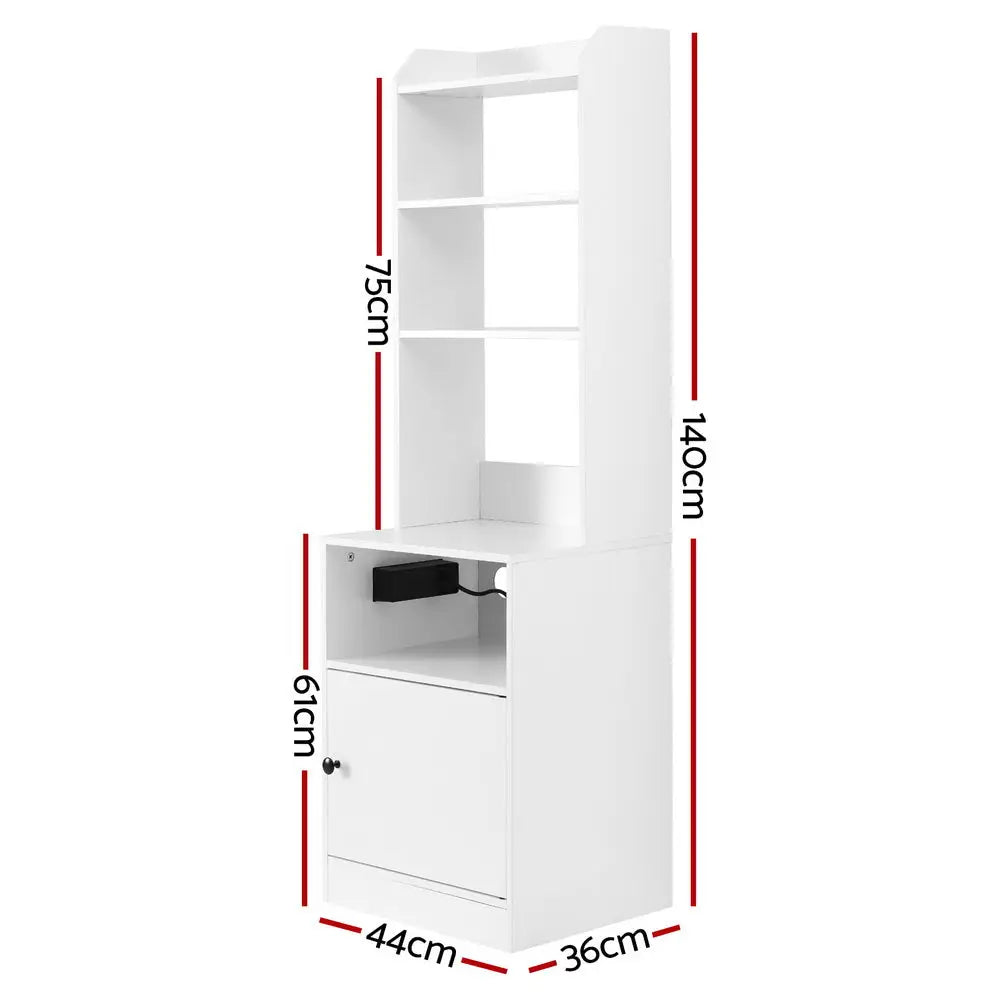 Artiss Bedside Table Nightstand Charging Station - Furniture > Bedroom > Bedside Tables