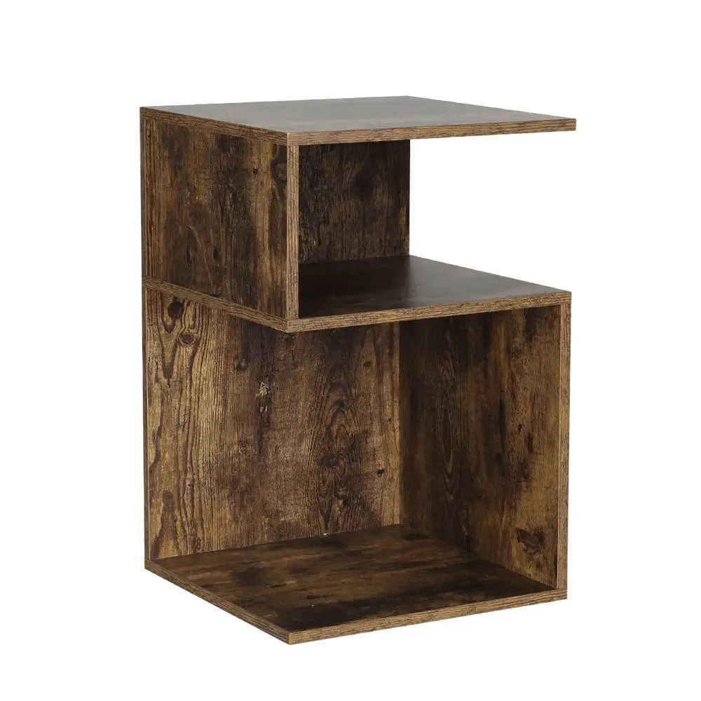 Artiss Bedside Table Shelves Side End Table Storage Nightstand Rust Oak UMENI - Furniture > Living Room