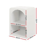 Artiss Bedside Table Shelves Side End Table Storage Nightstand White ARCHED - Furniture > Bedroom > Bedside Tables