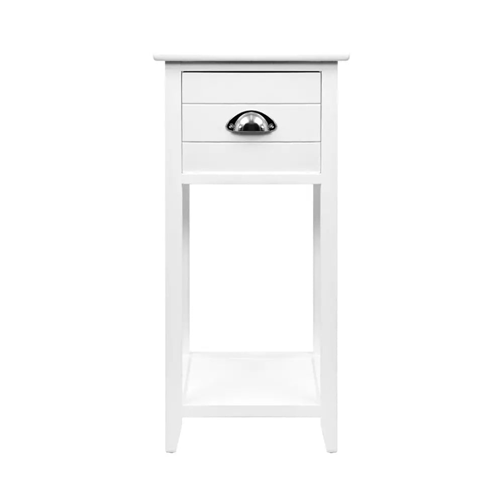Artiss Bedside Table Vintage - THYME White - Furniture > Bedroom