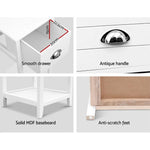 Artiss Bedside Table Vintage - THYME White - Furniture > Bedroom
