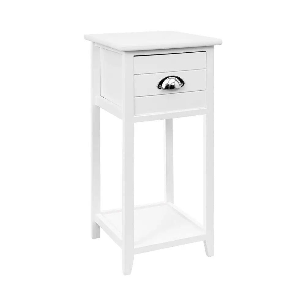 Artiss Bedside Table Vintage - THYME White - Furniture > Bedroom