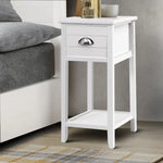 Artiss Bedside Table Vintage - THYME White - Furniture > Bedroom