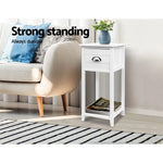 Artiss Bedside Table Vintage - THYME White - Furniture > Bedroom